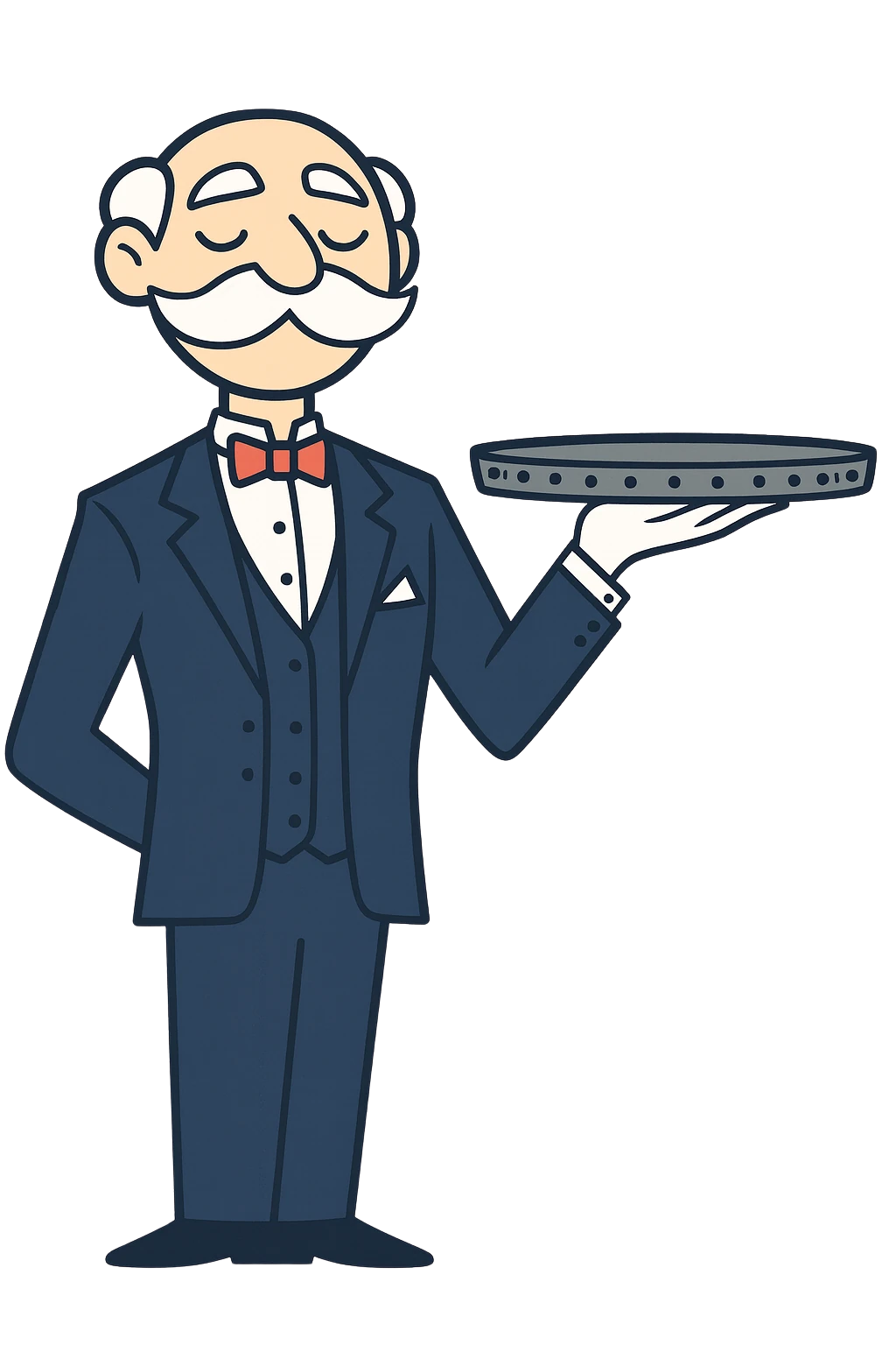 Nigel, the AI coding butler, holding a serving tray.